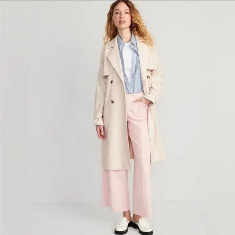 Old Navy Cozy l Double-Breasted Tie-Belt Trench
